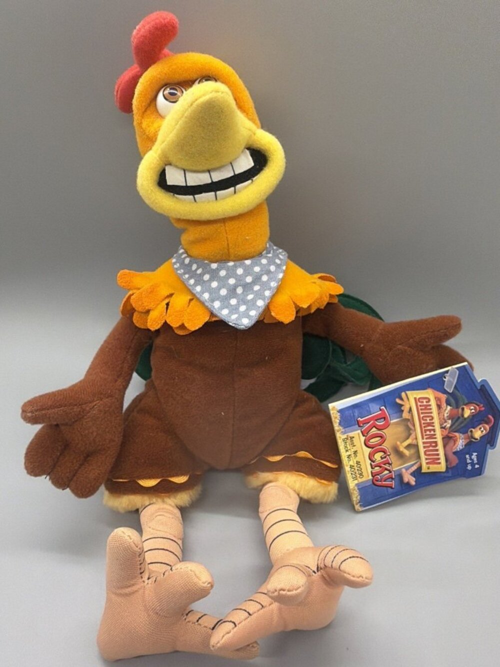 2000 Dreamworks Playmates Toys Chicken Run Rocky Plush New With Tag